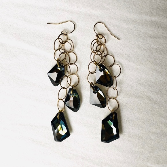 Swarovski Crystals and Vermeil Earrings - Picture 3 of 4